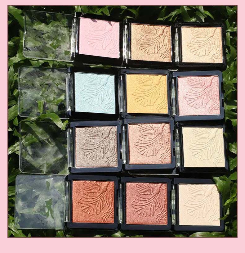 vegan glow pressed highlighter palette makeup high pigment single shimmer highlighter powder