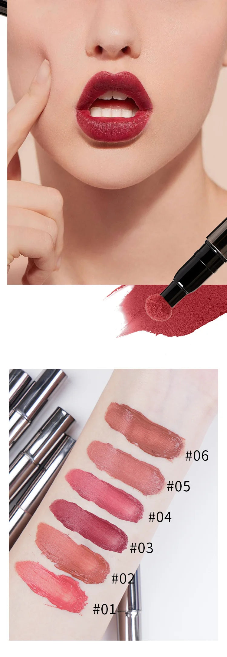 your lip cream 6 color soft pull applicator non-drying lip makeup mud lipstick