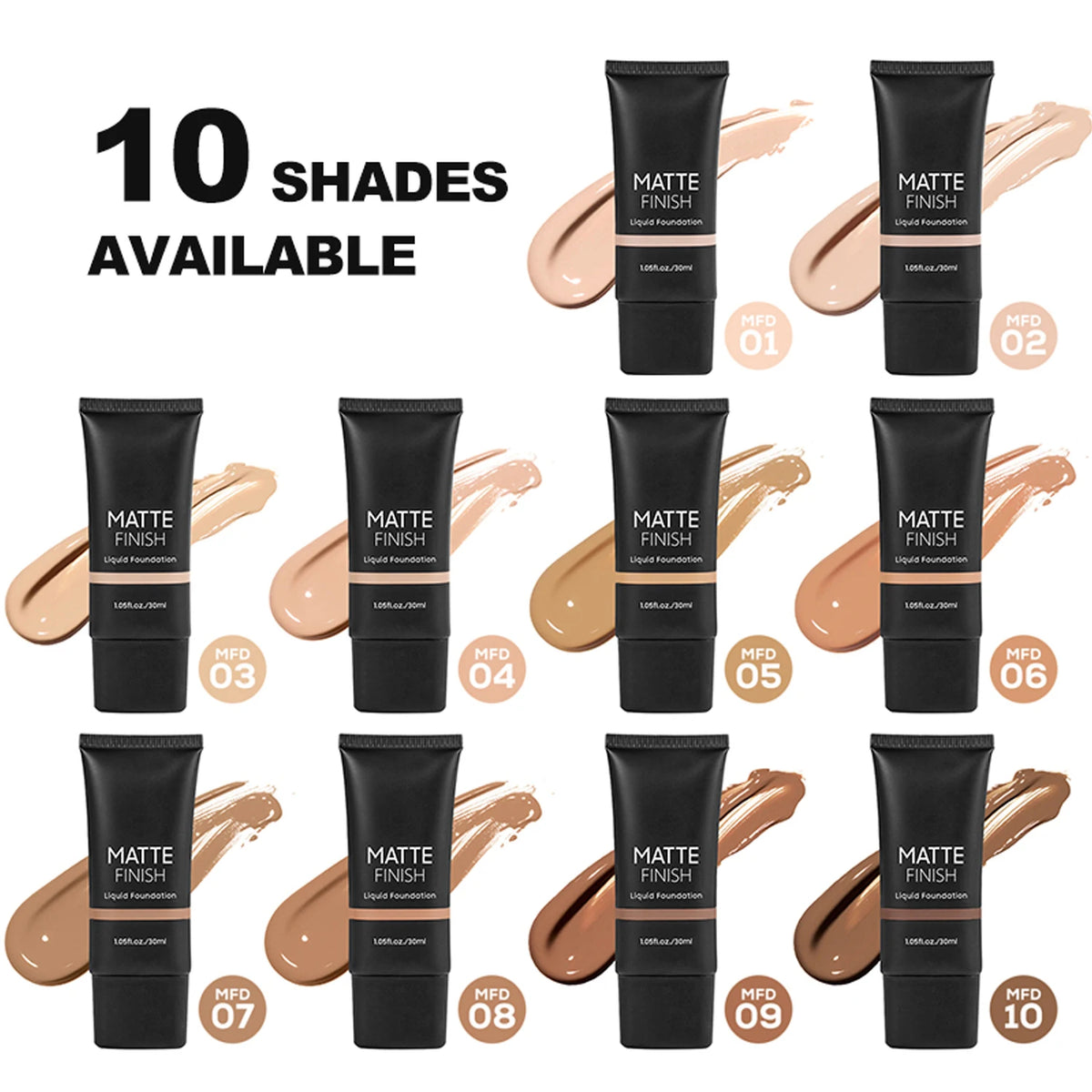 new arrivals face makeup 10 colors black tube full coverage matte finish foundation