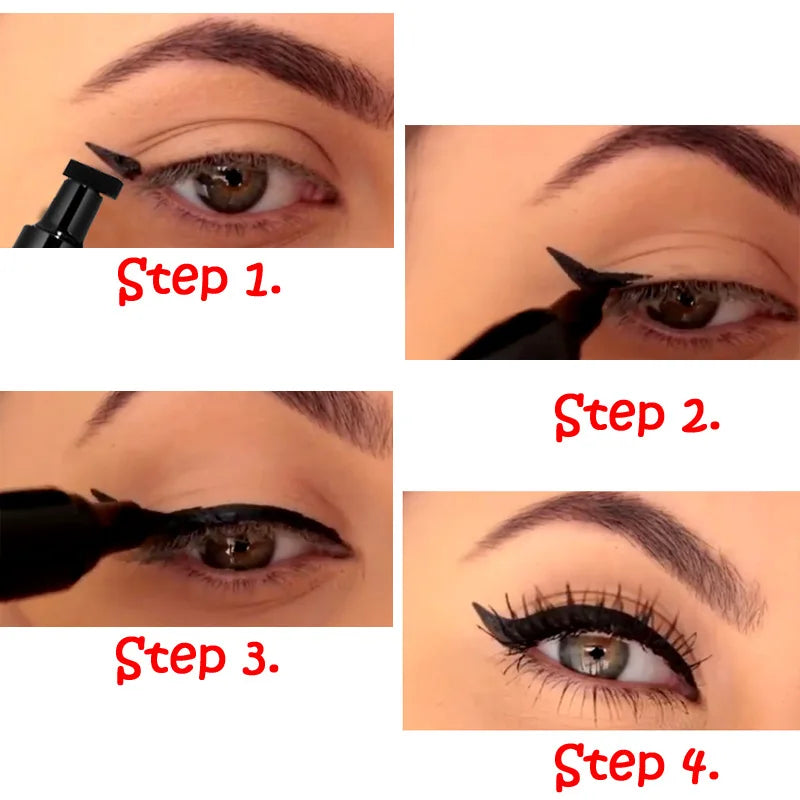 double head eyeliner wing stamp waterproof long lasting liquid stamp seal eyeliner pen