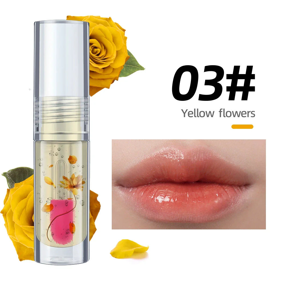 magic color change lip oil flower lipgloss ph color changing lipoil pink clear lip glaze liquid moisturizing