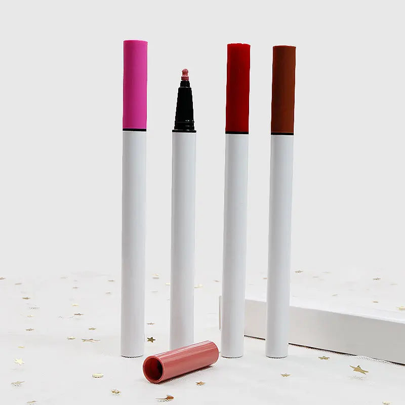 4 colors liquid lip pencil non-stick cup waterproof vegan white lip liner