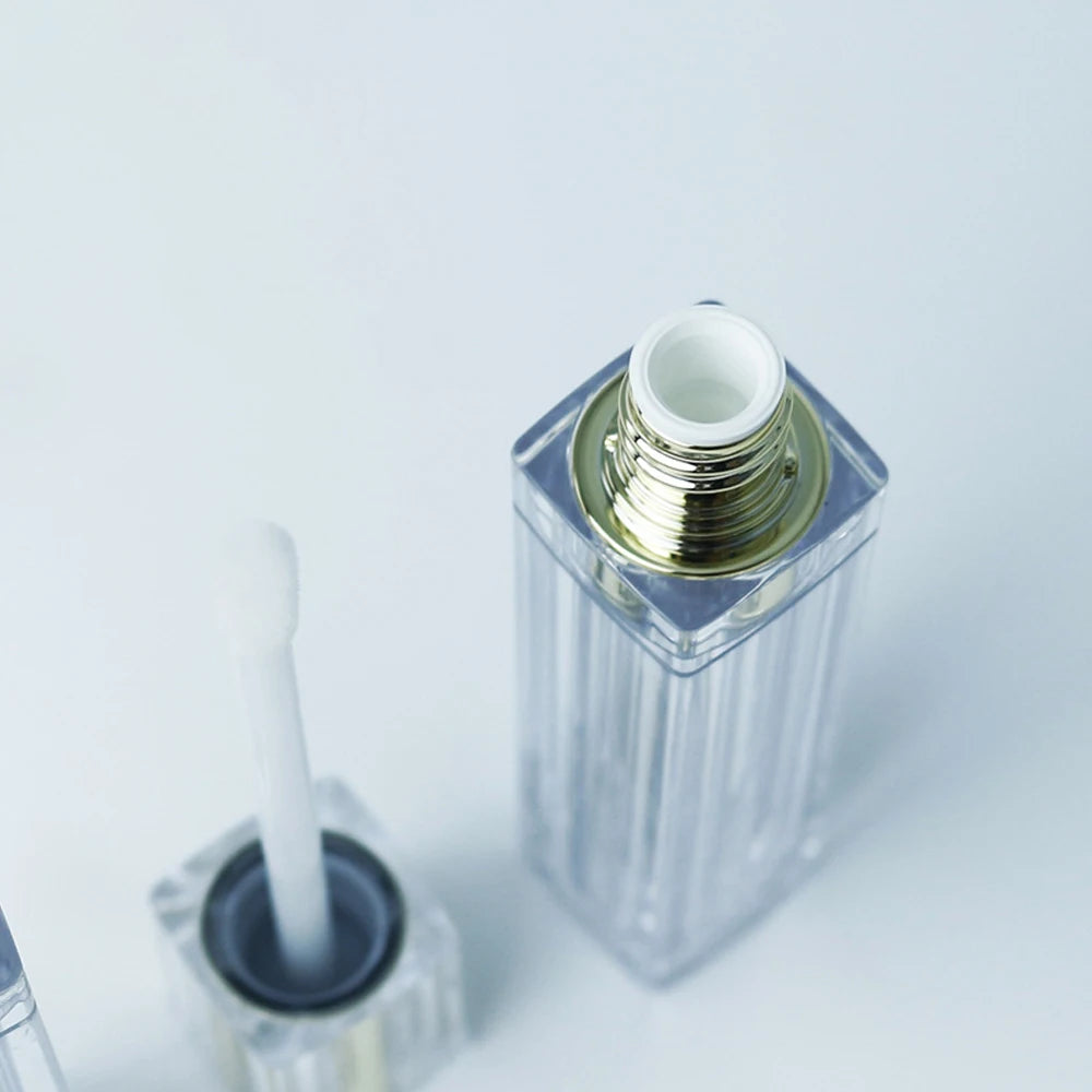 in stock white black cosmetic square pink luxury lipgloss makeup lip gloss tube travel lipgloss tubes lip glaze containe
