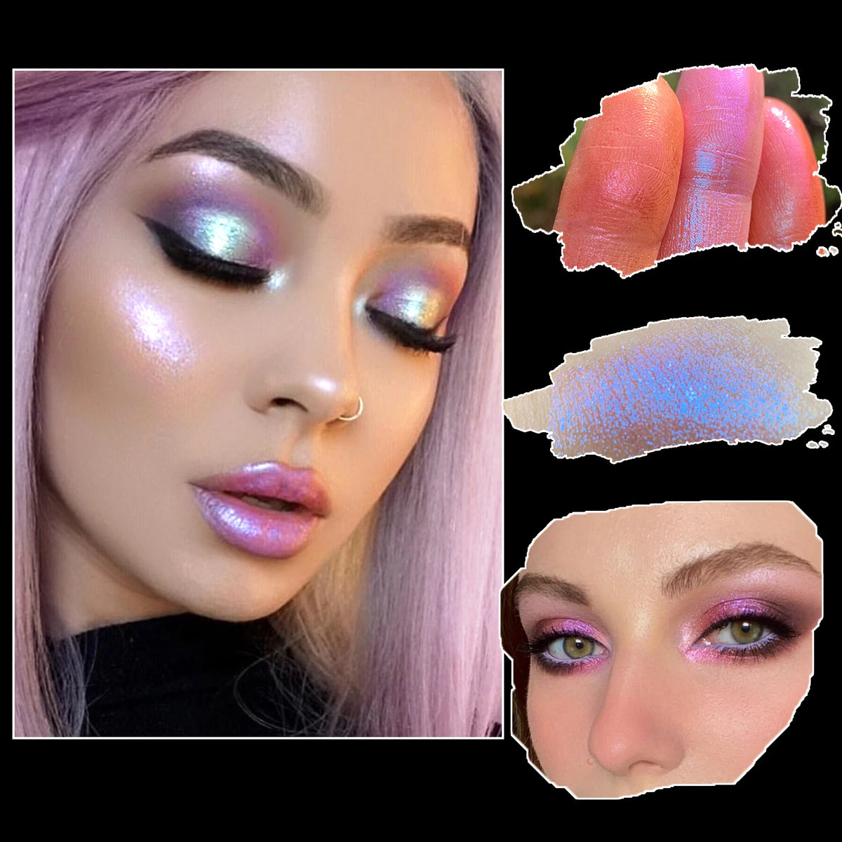 4-color glitter shimmer eyeshadow palette