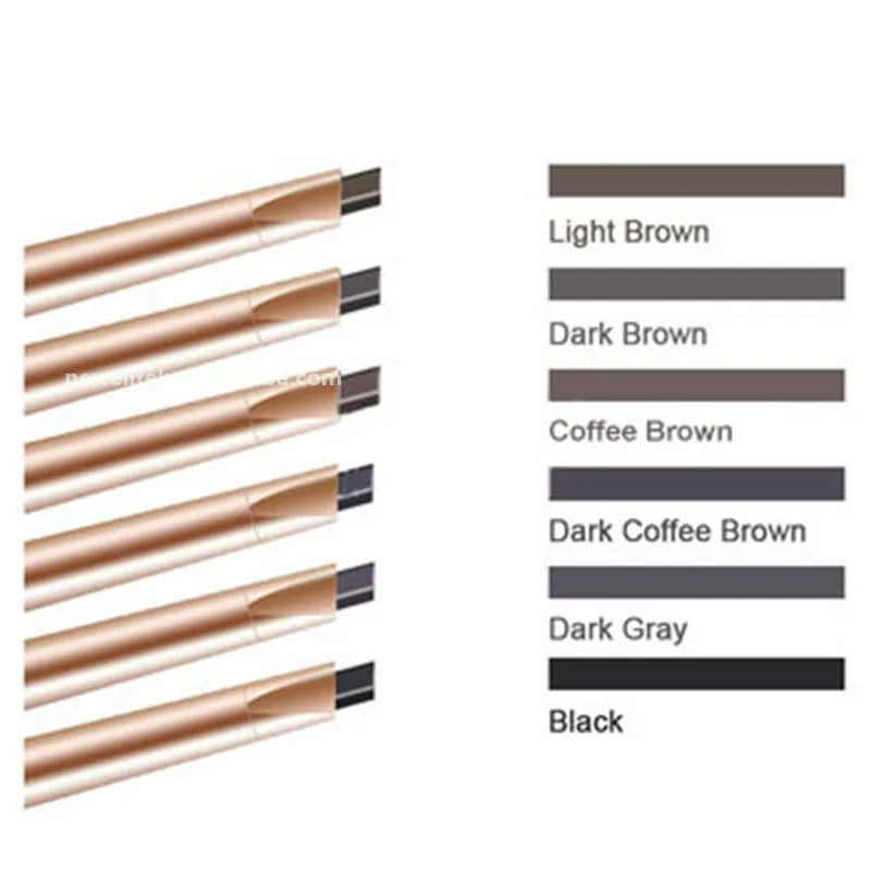 vegan dark brown gold tube triangle tip eyebrow pen waterproof eyebrow pencil