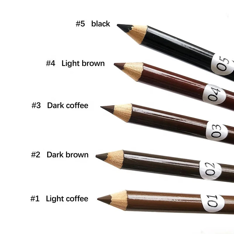 wooden eyebrow pencils black eye brow pencil waterproof brow pencils with sharpener