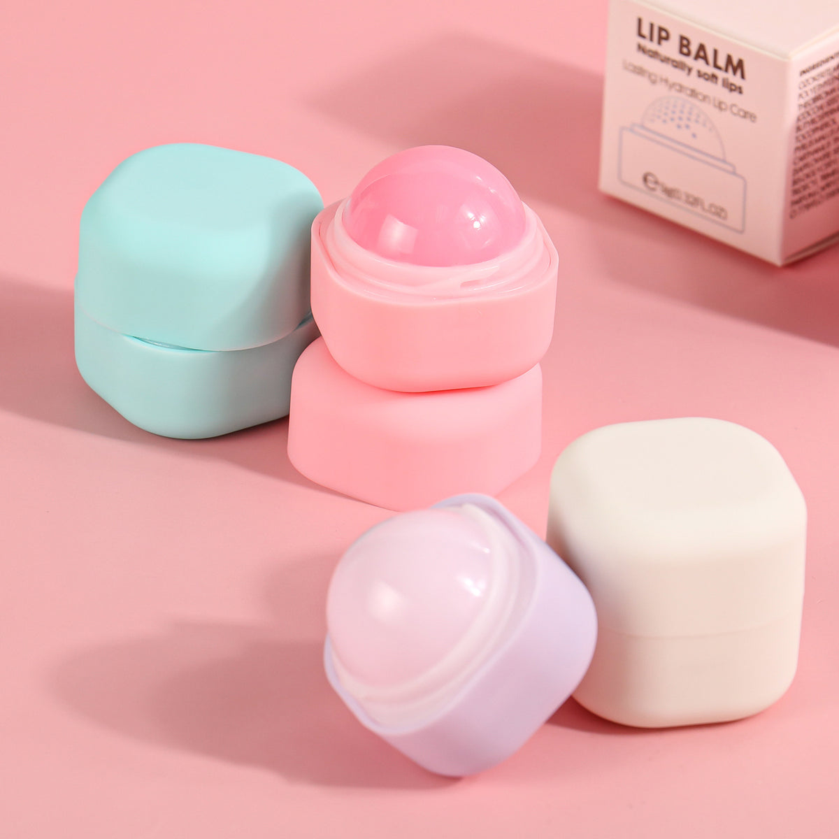 Fruit flavored vegan lip balm 4 colors