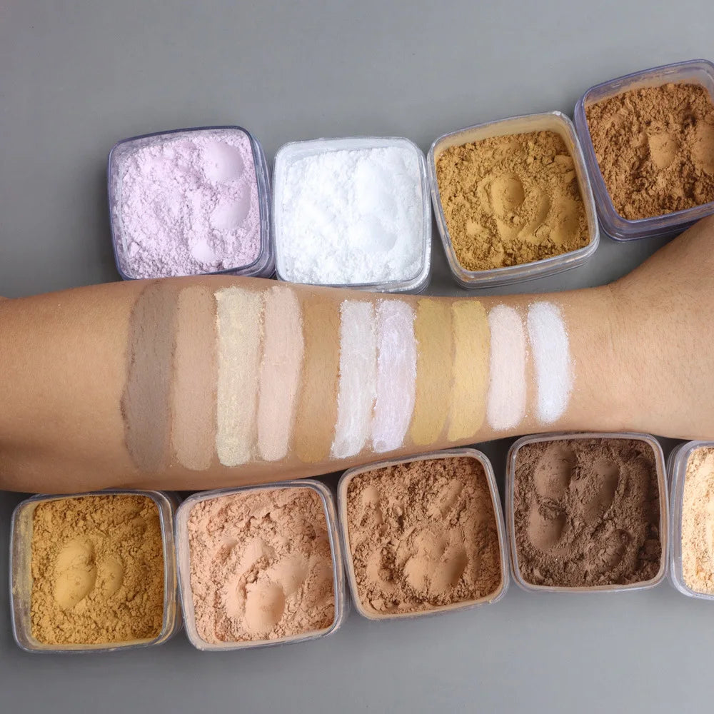 multi colors face makeup powder for all skin translucent matte brown loose setting powder