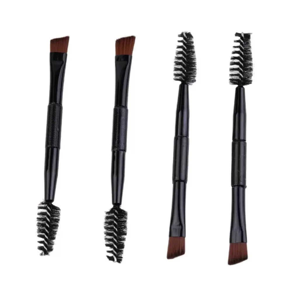 Double-ended eyebrow brush with spoolie