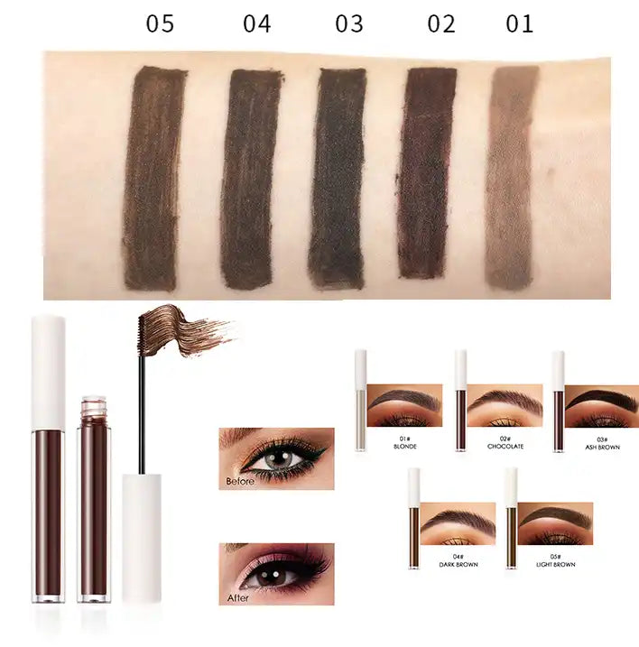 [ Your Private Label ] white cap bottle custom color eye brow gel eyebrow dye tint cream pomade mascara with thin eyebrow