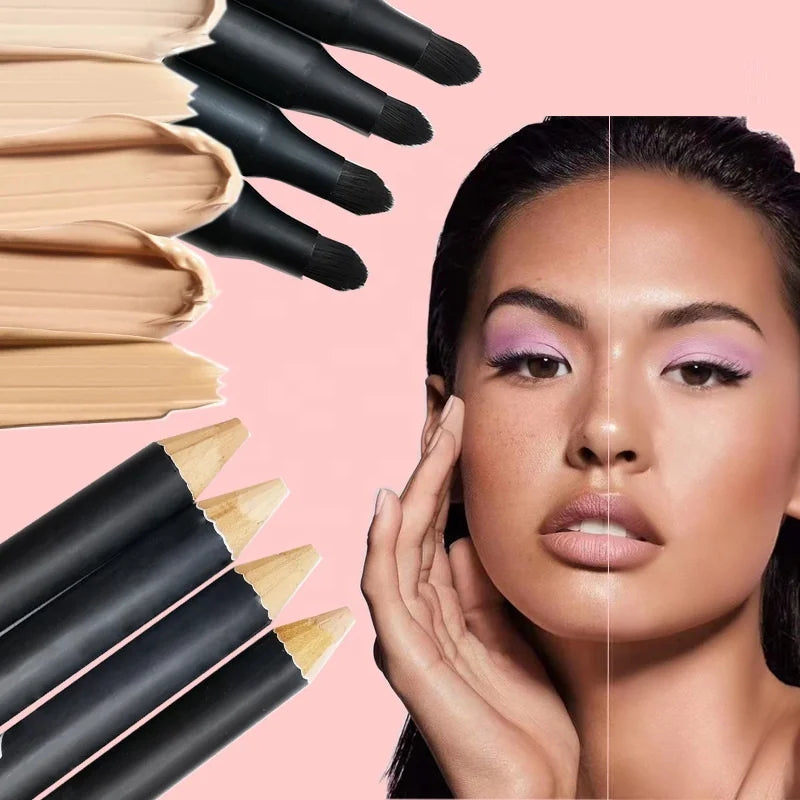 organic waterproof brow concealer pen high quality 2 in 1 face concealer pencil with brush