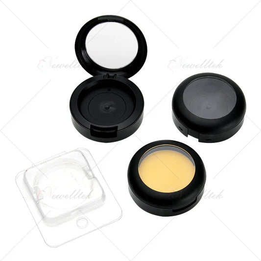 manufacture 36mm round hole single cosmetics packaging makeup palette transparent unique single empty eyeshadow case