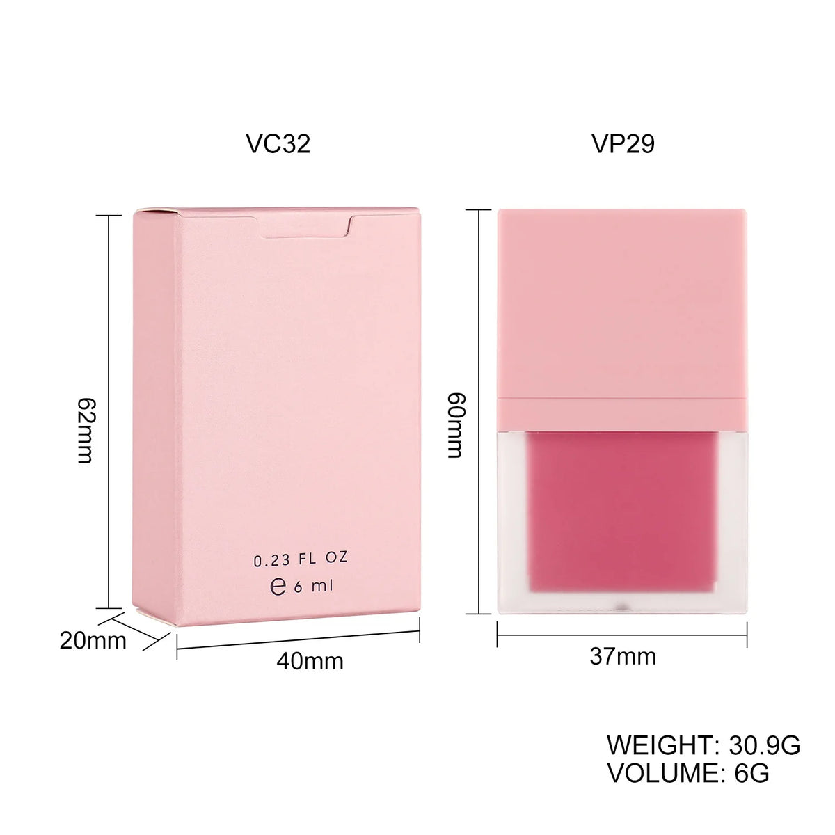 high quality 58 shades available square tube moisturizing waterproof vegan non-stick matte lip gloss