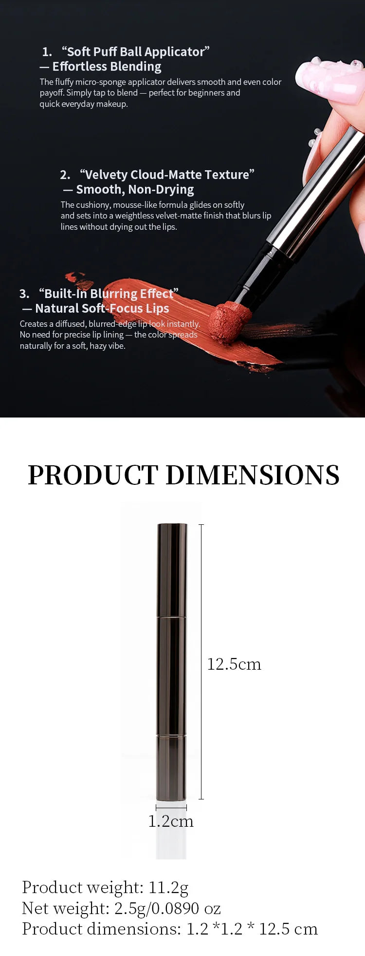 your lip cream 6 color soft pull applicator non-drying lip makeup mud lipstick