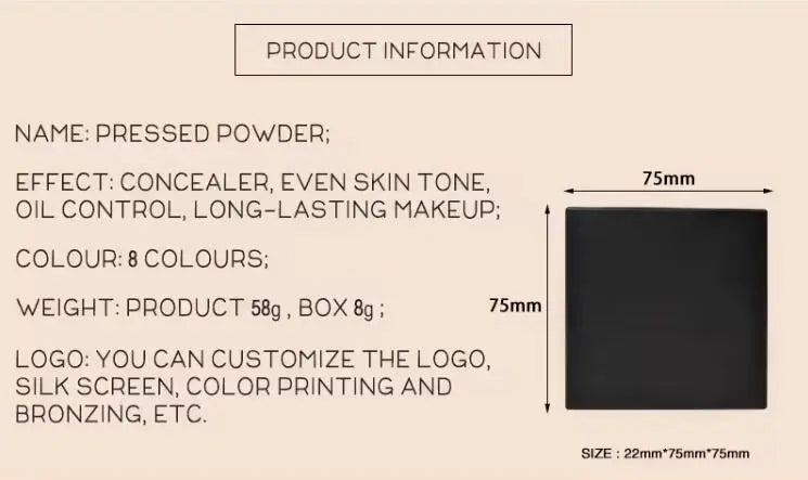 vegan makeup compact powder foundation matte oil-control setting face powder pressed compact powder