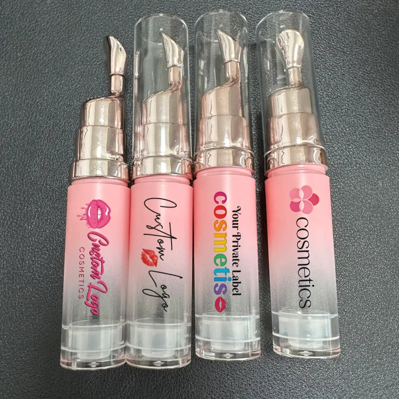 empty container 8ml pink plastic tube packaging lip oil container lip gloss applicator empty tube