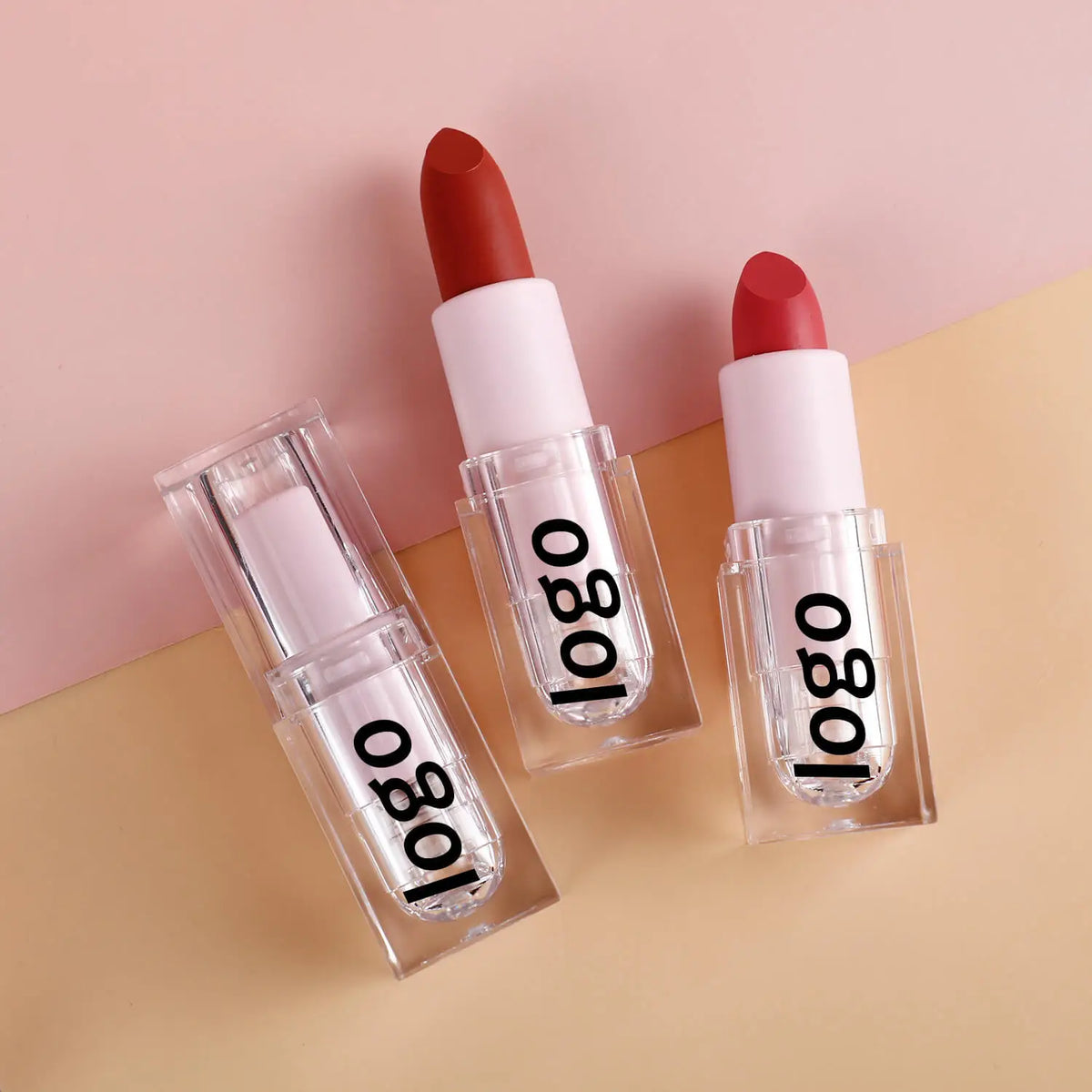 cosmetics pink smooth lipstick long lasting moisturizing creamy matte lipstick