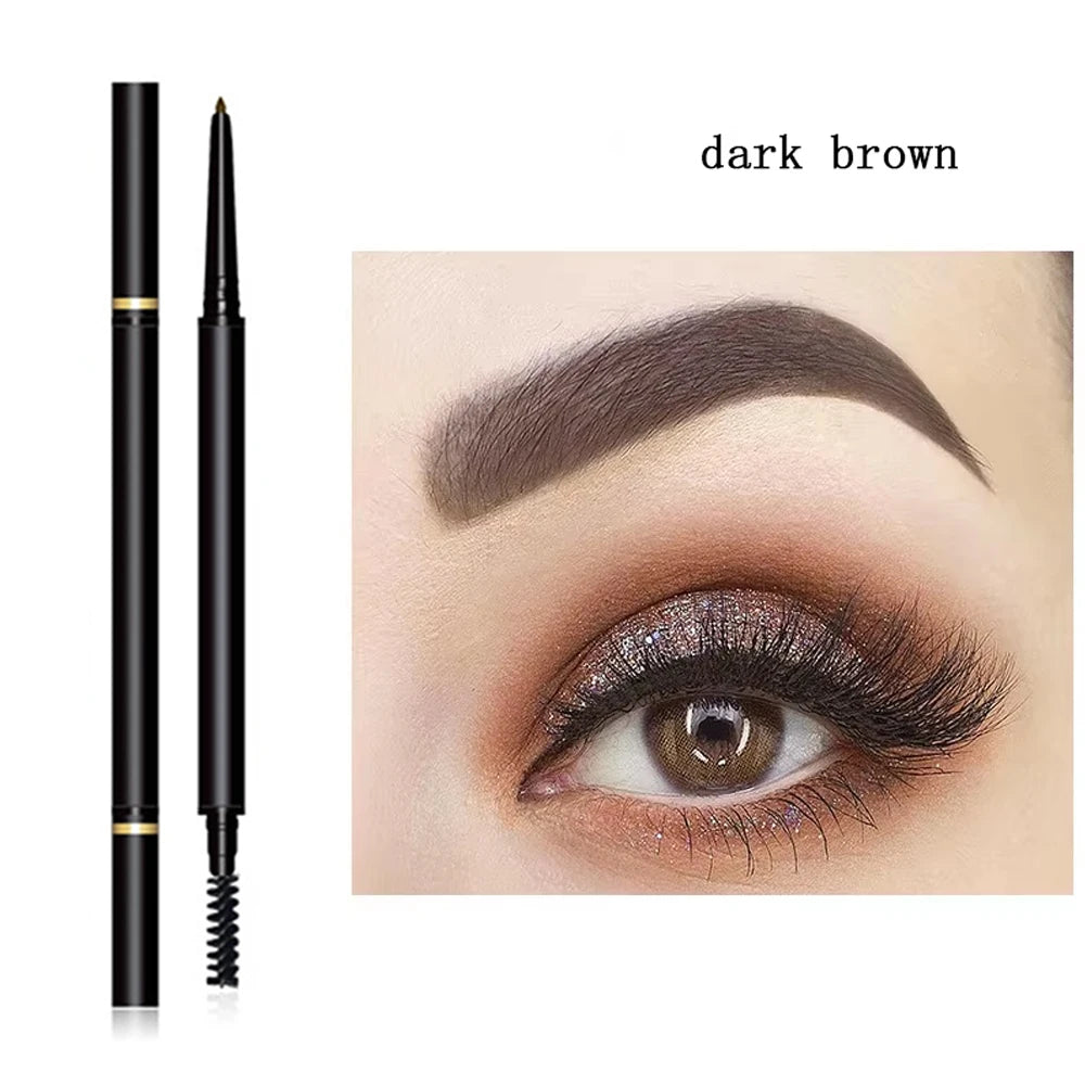 makeup double head waterproof eyebrow pencil with brush cosmetic twist eye brow pencil