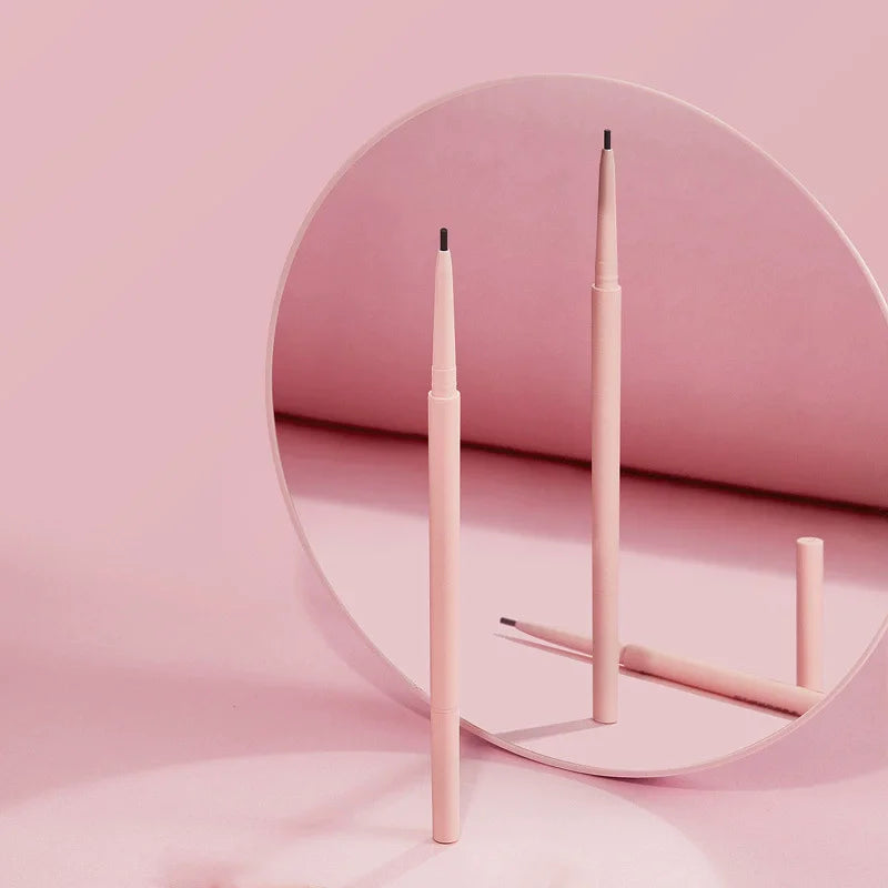 brow pencil double head automatic waterproof pink tube thin eyebrow pencil
