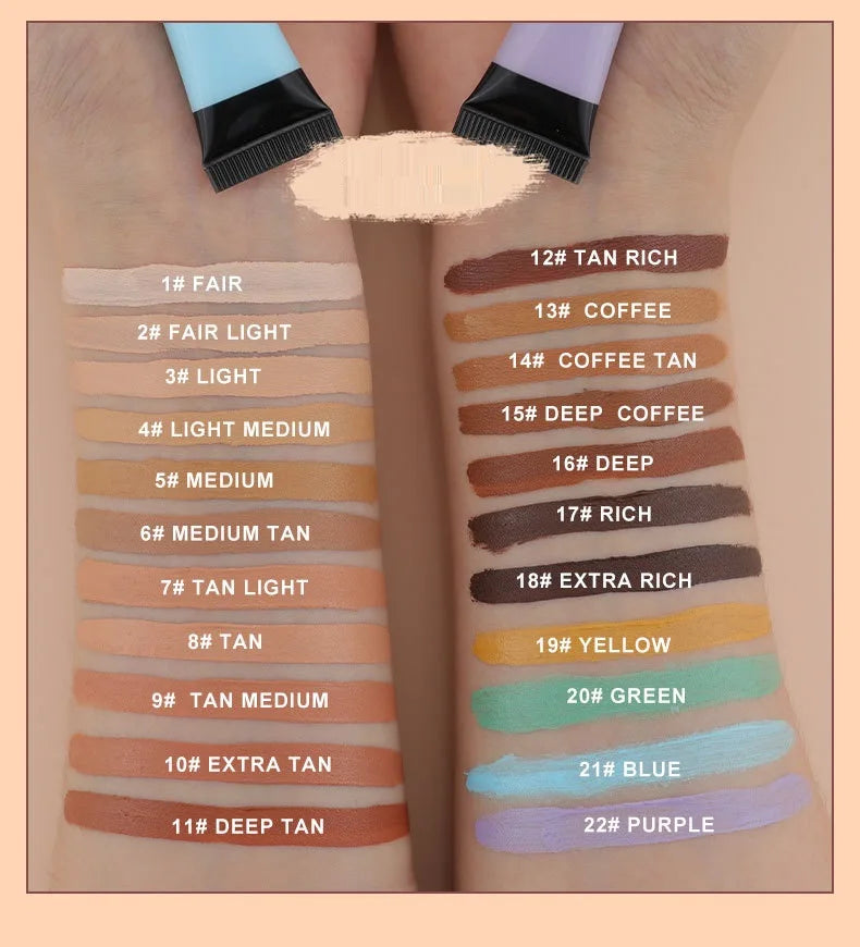 Oil-free liquid concealer in 22 colors