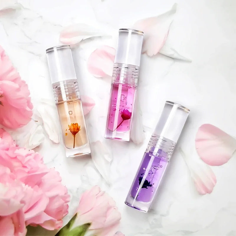magic color change lip oil flower lipgloss ph color changing lipoil pink clear lip glaze liquid moisturizing