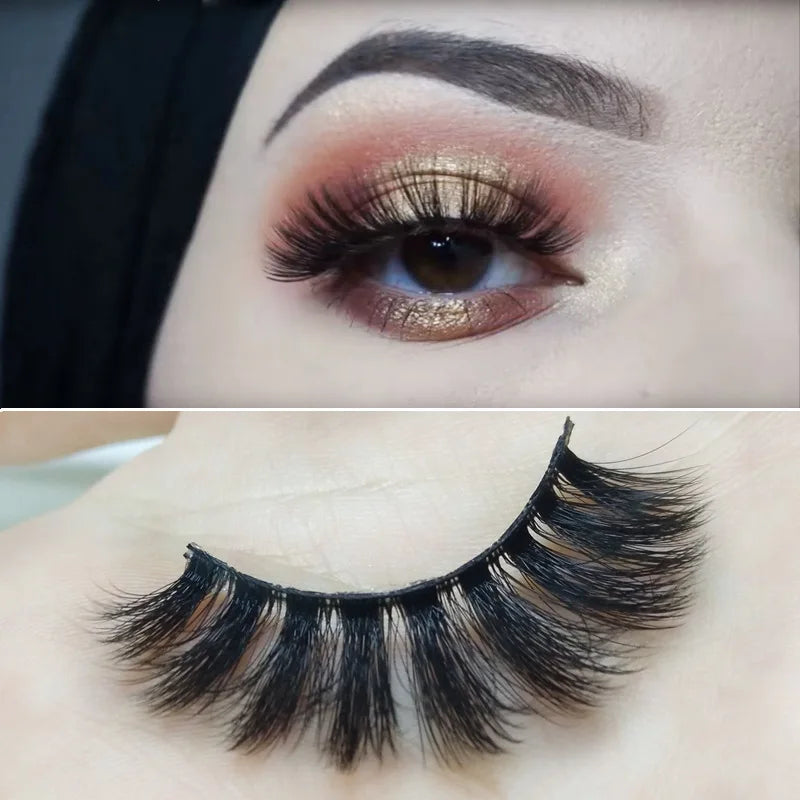 5 pairs mink 25mm handmade vegan silk natural eyelashes long thick extensions reusable 3d false eyelashes g800-g805