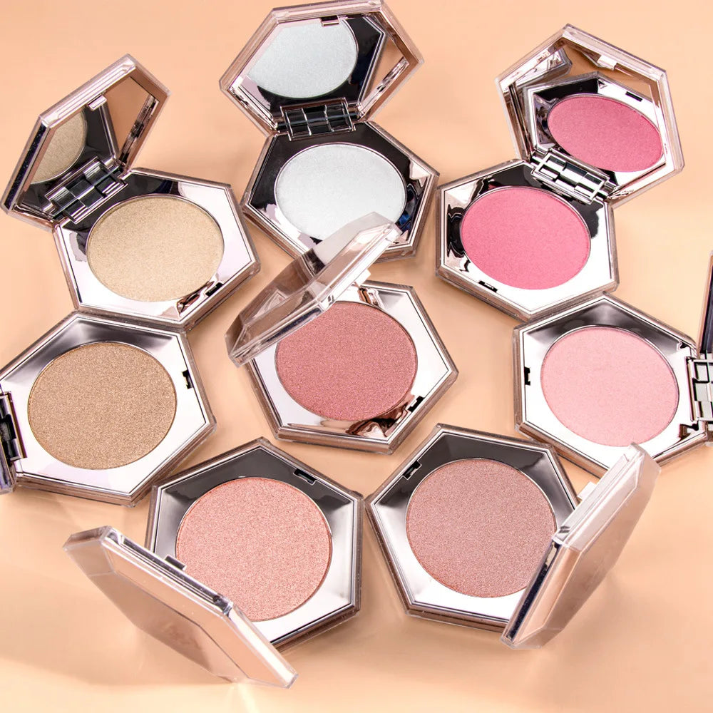 single color shimmer highlighting powder palette face and body makeup high pigment powder highlighter