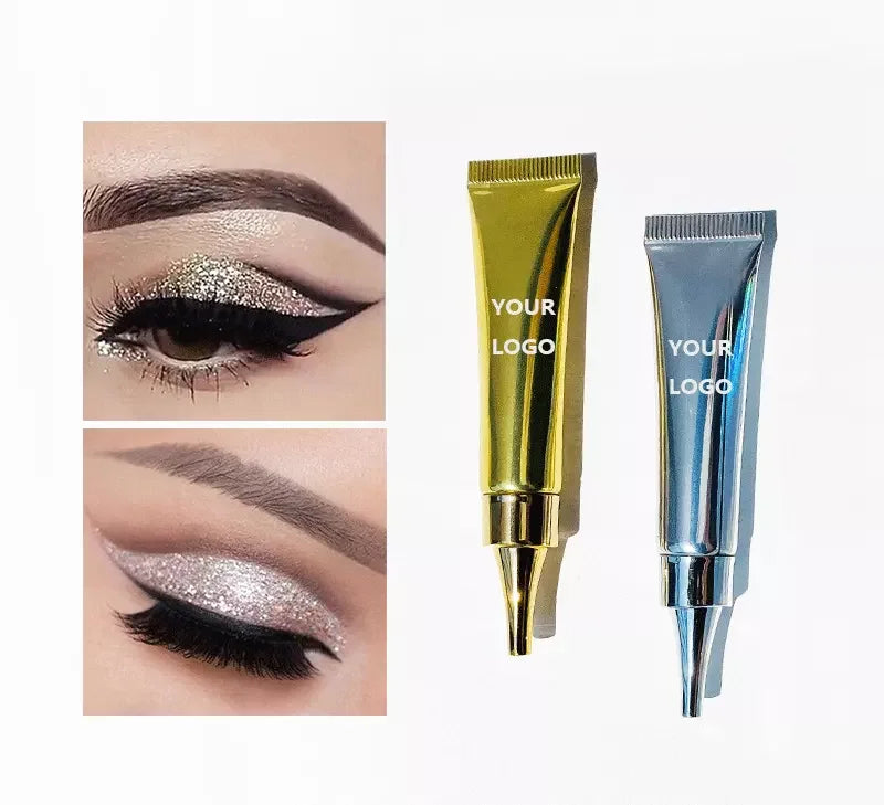 Eyeshadow glue base primer in holographic tube