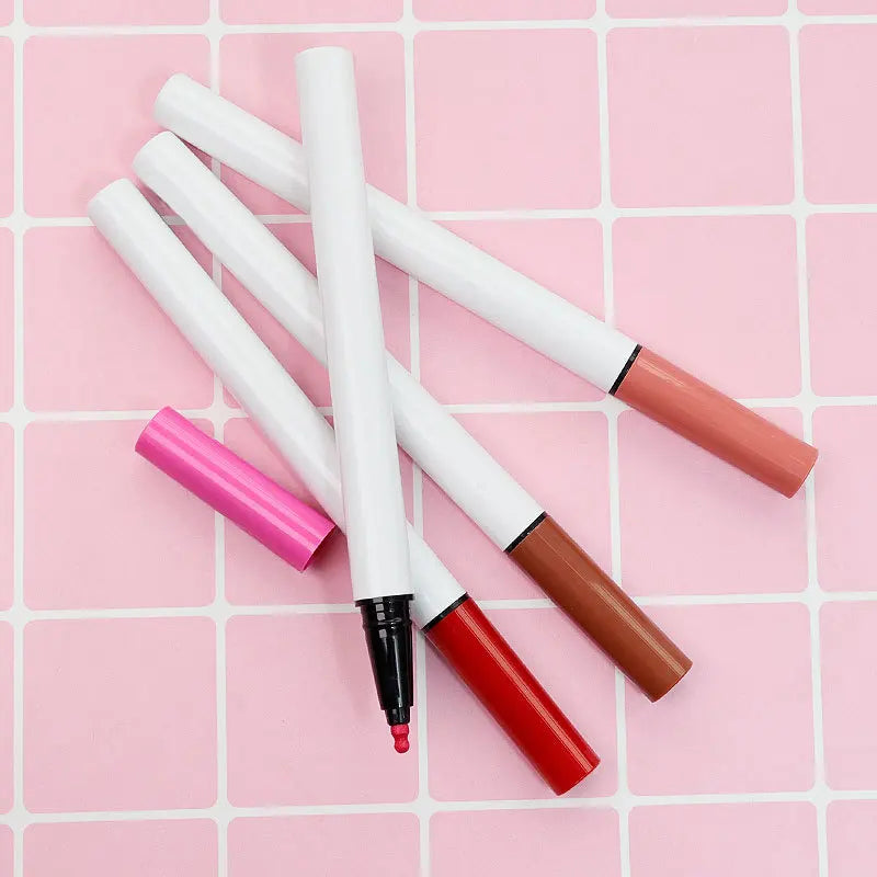 4 colors liquid lip pencil non-stick cup waterproof vegan white lip liner