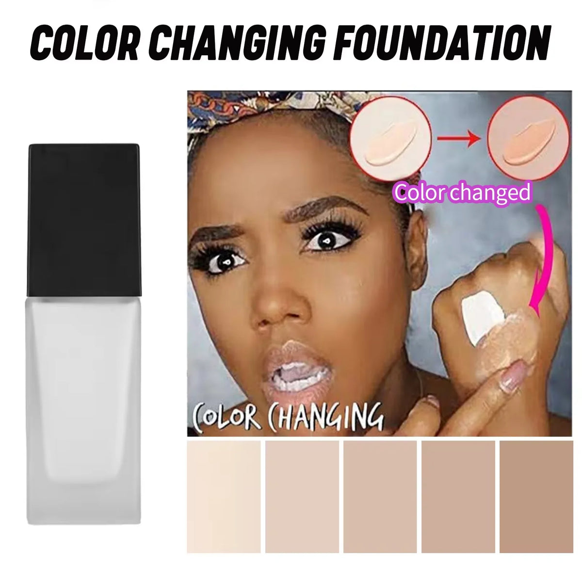 color changing liquid foundation full cover long lasting matte waterproof face makeup color changing foundation