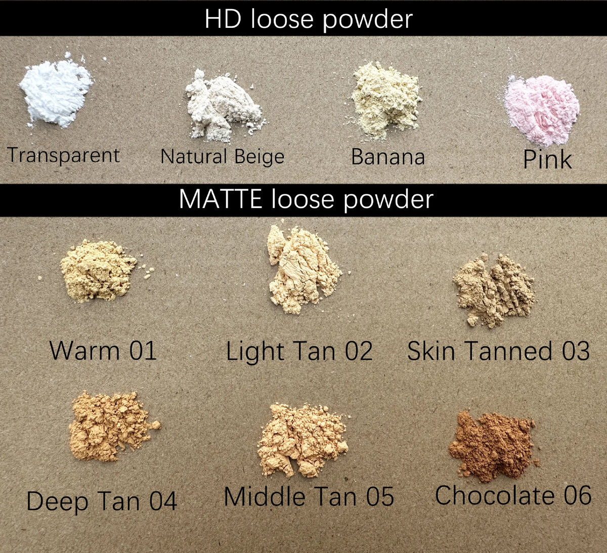 face makeup 10 colors three lids matte powder smoothly waterproof vegan loose powder