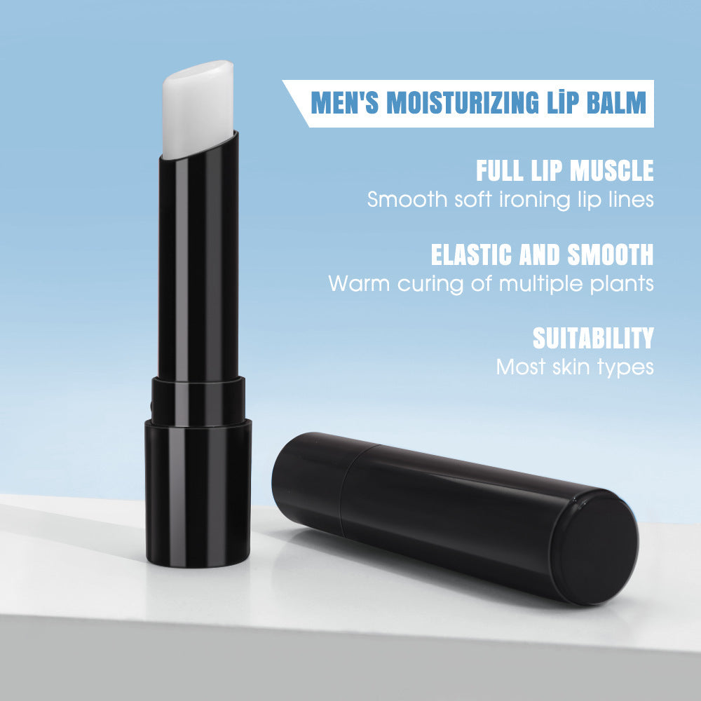 Moisturizing men's lip balm stick black tube