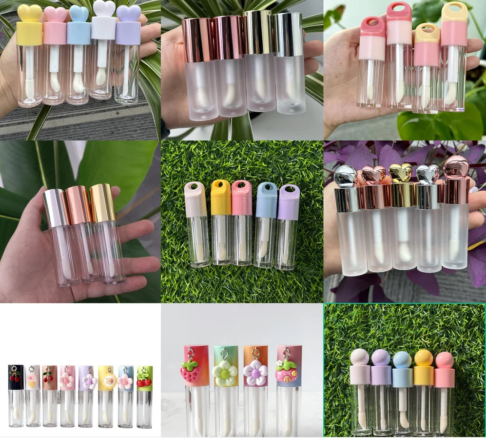 different tubes cute empty glass plastic lip oil lip gloss tube empty round tube squeeze lip gloss tubes with keychain