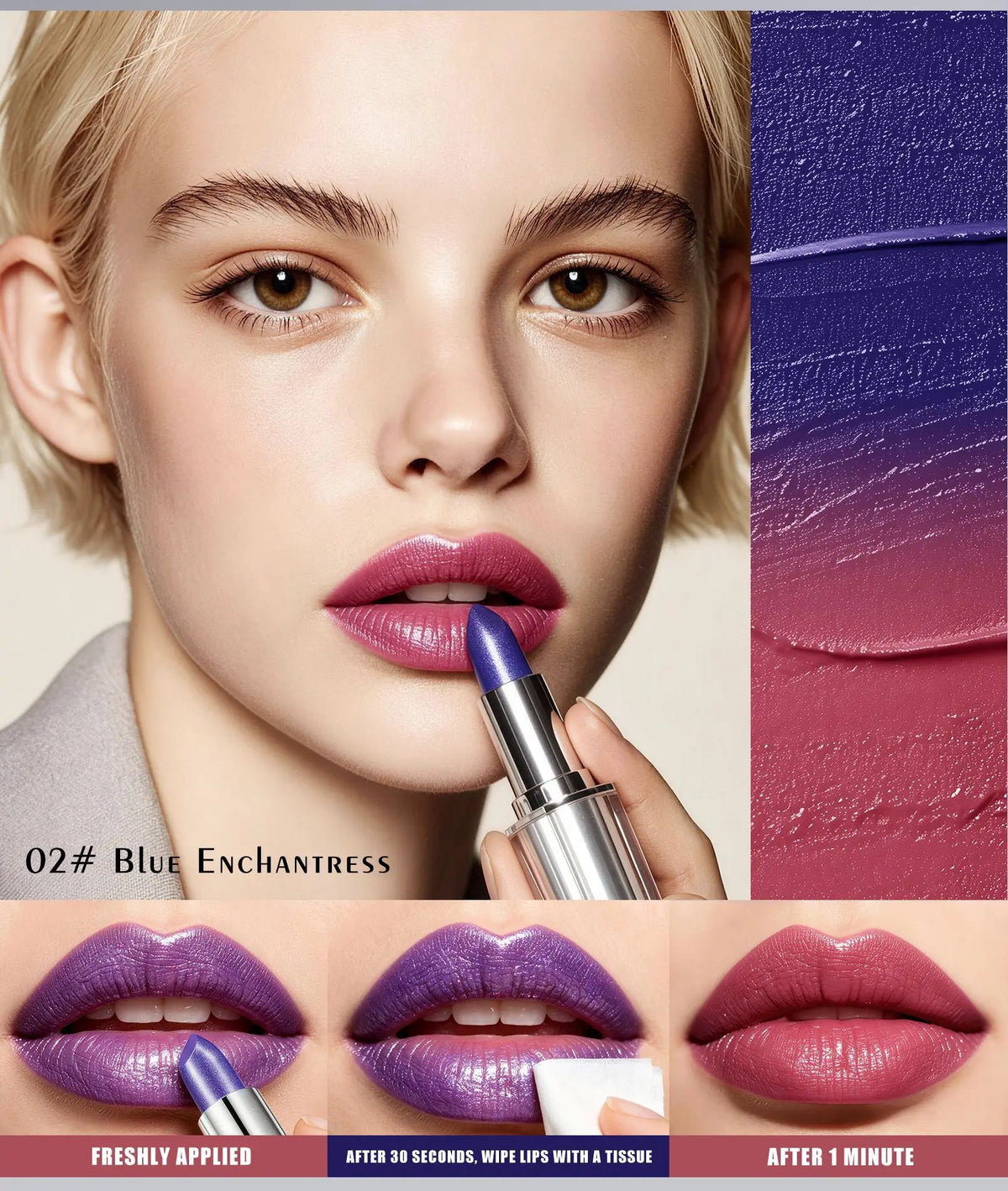 cosmetics mineral smooth moisturizing lip balm lipstick temperature color changing jelly flower 5g