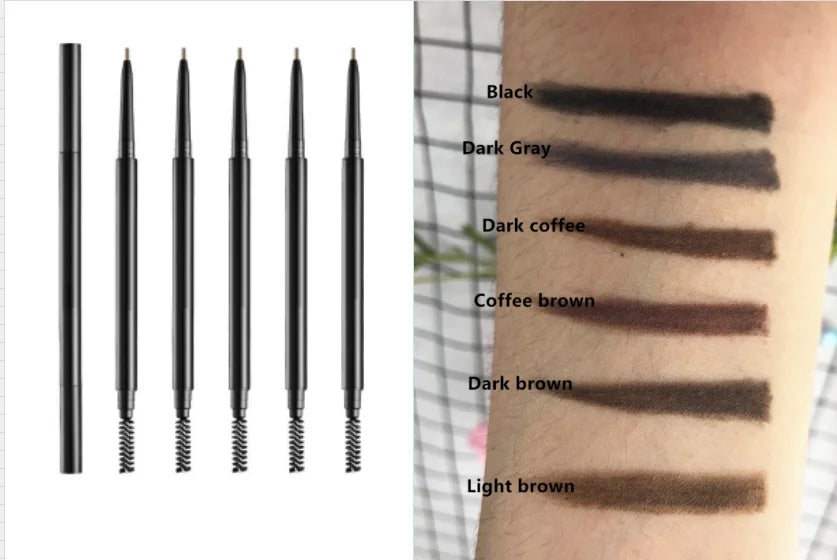 makeup double head waterproof eyebrow pencil with brush cosmetic twist eye brow pencil