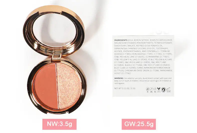 Gold double eyeshadow palette 15 colors