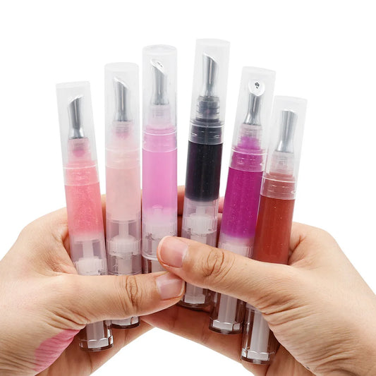 stain lip oil with metal applicator tube lips care makeup hydrating color changing lip oil