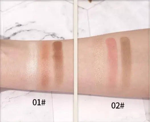 3 colors makeup face highlighter blush contour palette waterproof highlighter bronzer blusher palette
