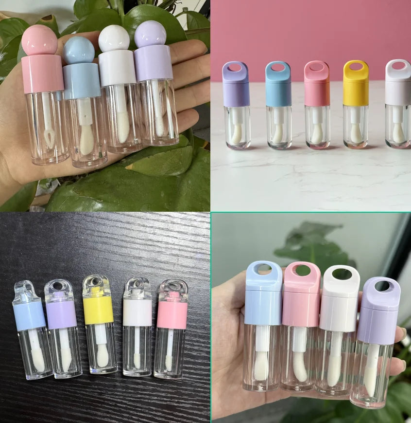 different tubes cute empty glass plastic lip oil lip gloss tube empty round tube squeeze lip gloss tubes with keychain