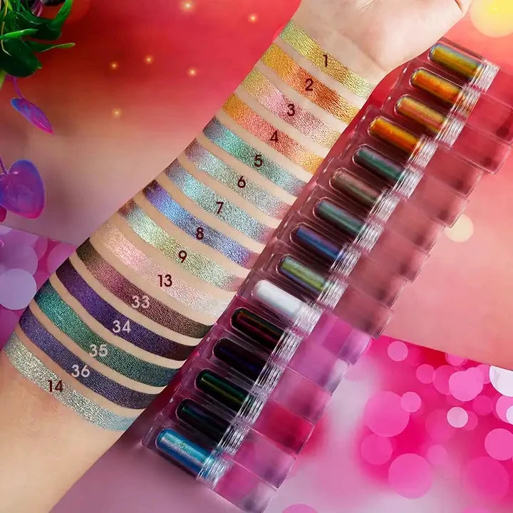 Liquid duochrome metallic eyeshadow in diamond tube