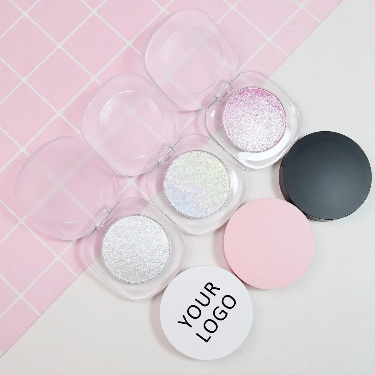 professional cruelty-free highlighter pressed powder shimmer diamond vegan mineral body face makeup highlighter palette