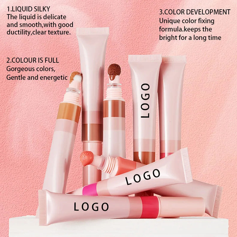 professional high-pigment vegan matte liquid blush soft tube face makeup cosmetics makeup blush