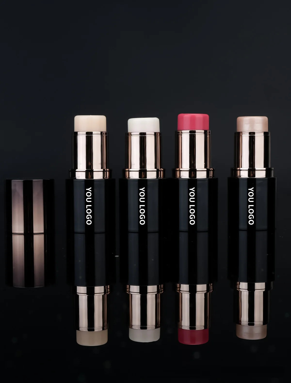 black tube shimmer highlighter stick face makeup waterproof single color cream contour highlighter stick