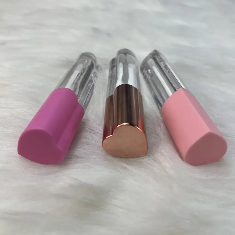 5ml heart shape pink lid lip gloss wand tube container makeup lipgloss empty bottle