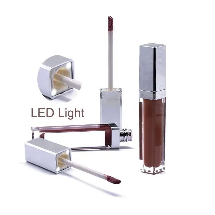 Lip Gloss with LED Light and Mirror High Shine Vegan Liquid Lip Gloss