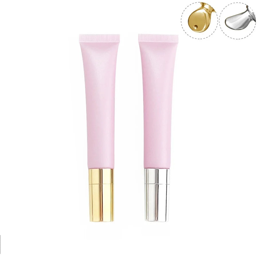 lip balm package 10ml 15ml 20ml tube plastic squeeze tube metal applicator empty lip gloss tube