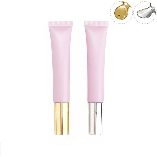 lip balm package 10ml 15ml 20ml tube plastic squeeze tube metal applicator empty lip gloss tube