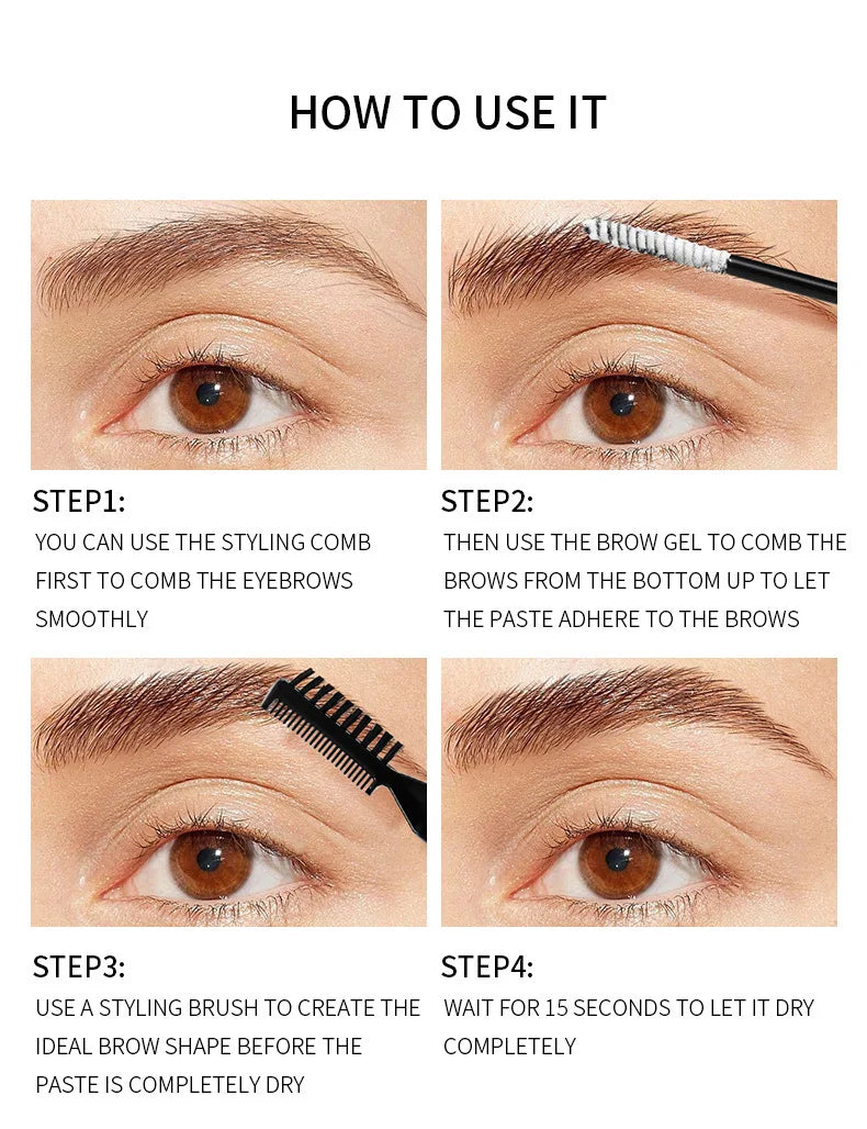Liquid eyebrow gel with brush