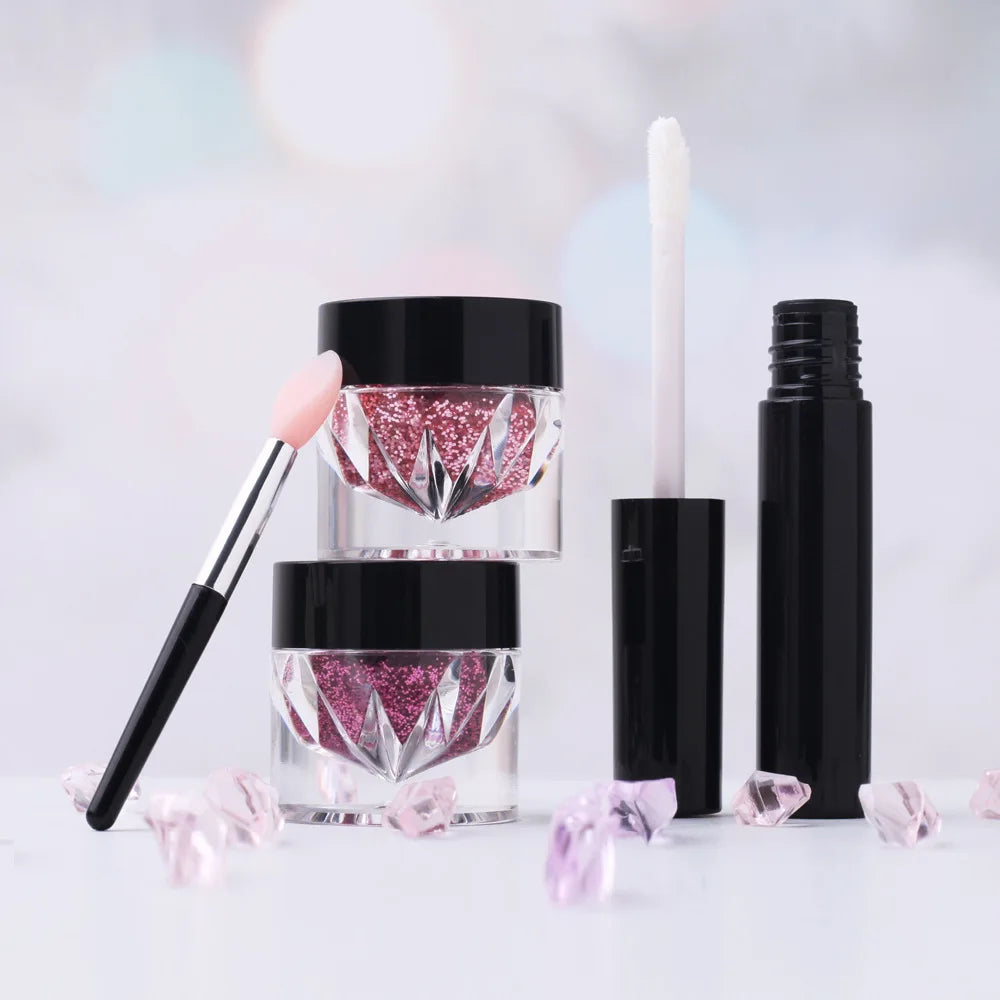 lip gloss lipgloss kit lipstick glue with glitter powder shiny lipstick matte
