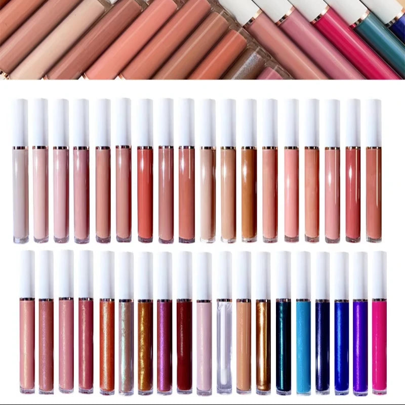 64 colors matte and shimmer waterproof vegan lip gloss cruelty free liquid lipsticks